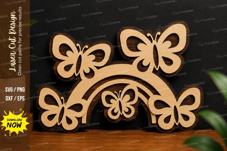 Butterfly Border Decor laser cut svg File butterfly border example image 1