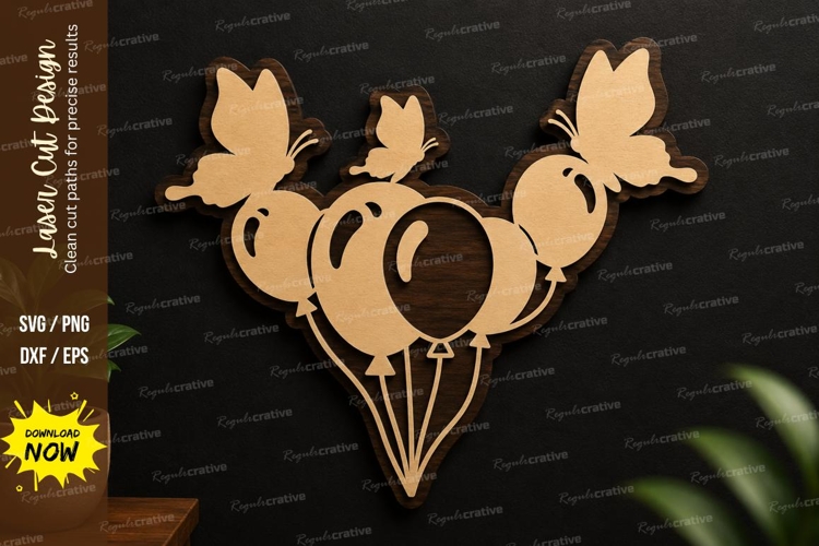 Butterfly Balloon Decor laser cut svg File butterfly balloon example image 1