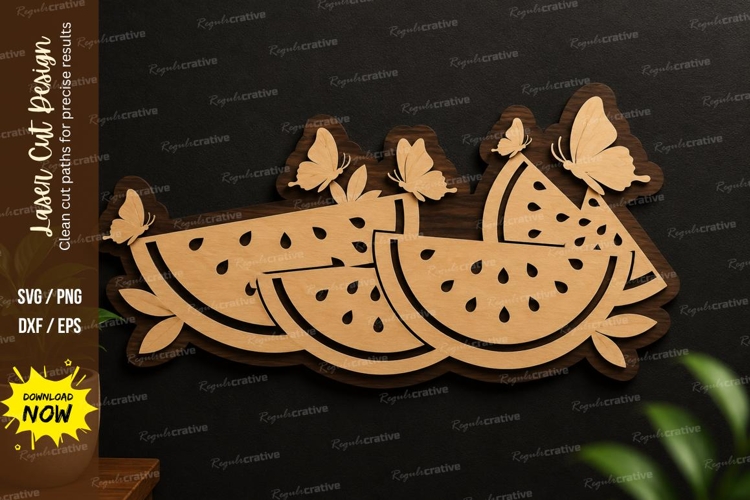Watermelon Border Decor laser cut svg File watermelon border example image 1