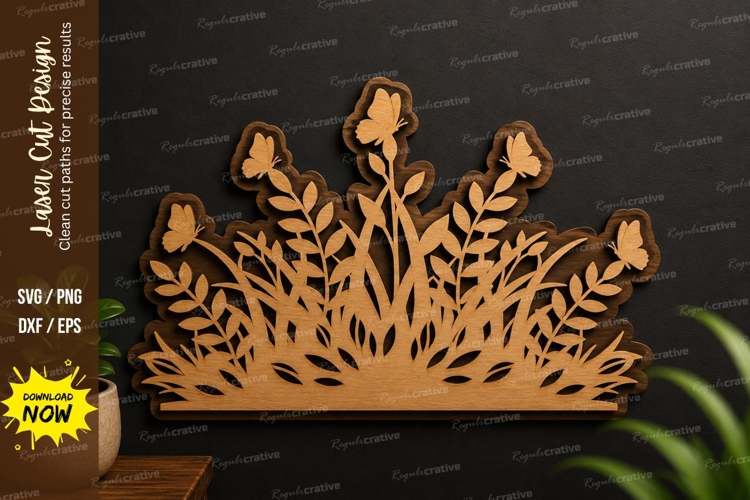 Floral Bush Decor laser cut svg File floral bush svg, flower example image 1