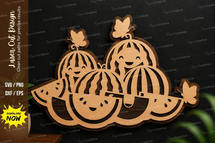 Watermelon Summer Decor laser cut svg File watermelon svg example image 1