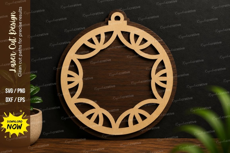 Decorative Christmas Bauble laser cut svg File christmas example image 1