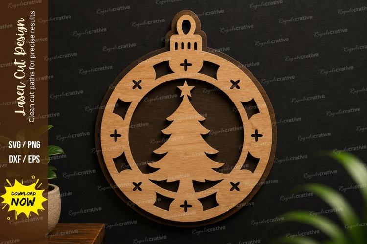 Reindeer Christmas Ornament laser cut svg File reindeer example image 1