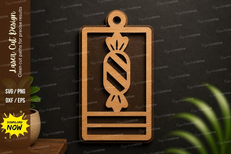 Candy Gift Tag laser cut svg File candy gift tag svg, christ example image 1