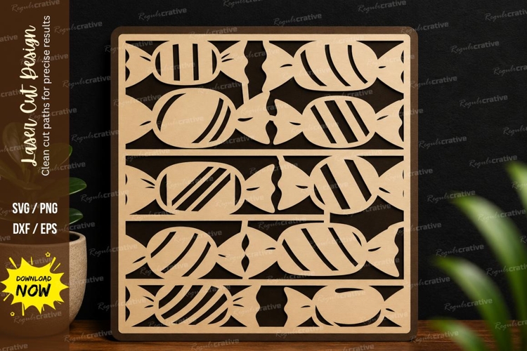Candy Pattern Panel laser cut svg File candy pattern svg example image 1