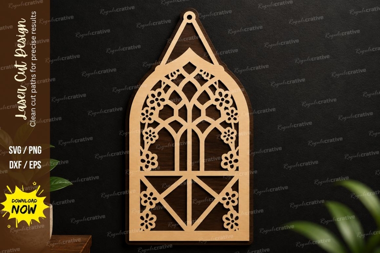Vintage Decorative Frame SVG | Rectangular Laser Cut Sign example image 1