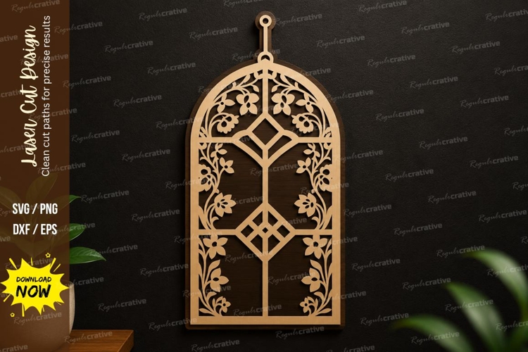 Ornate Diamond Frame SVG | Vintage Laser Cut Ornament Design example image 1