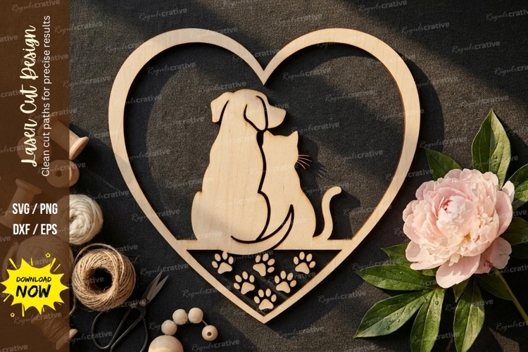 Dog Couple Heart Laser Cut, dog svg, dog couple svg, pet svg