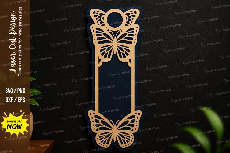 Butterfly Bookmark SVG | Decorative Laser Cut Bookmark example image 1
