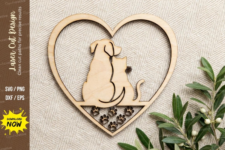 Dog Love Heart Laser Cut, dog svg, dog love svg, puppy svg,