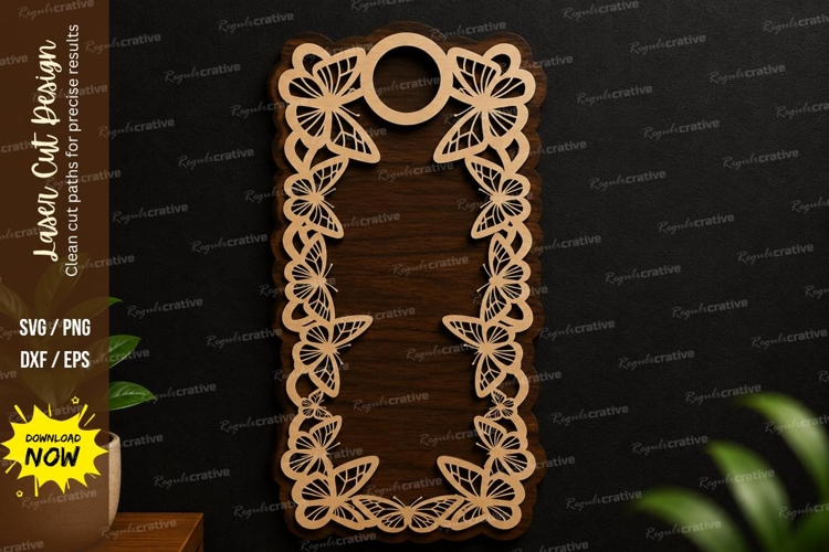 Butterfly Border Bookmark SVG | Decorative Laser Cut Book example image 1