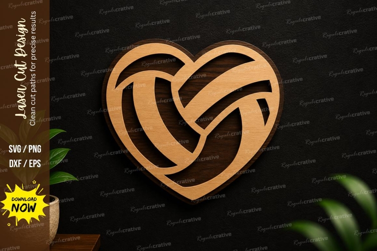 Abstract Heart SVG | Modern Laser Cut Wall Art Design example image 1
