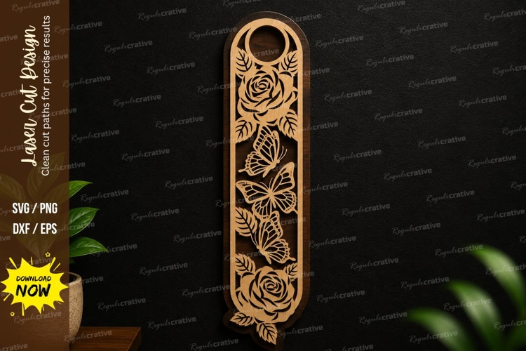 Floral Bookmark SVG | Elegant Laser Cut Bookmark Design example image 1