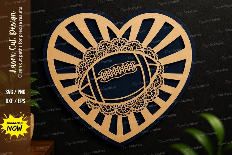 Heart Frame SVG Valentine Laser Cut Design heart frame svg example image 1