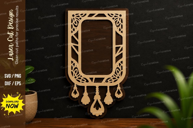 Decorative Hanging Frame SVG | Elegant Laser Cut Ornament example image 1