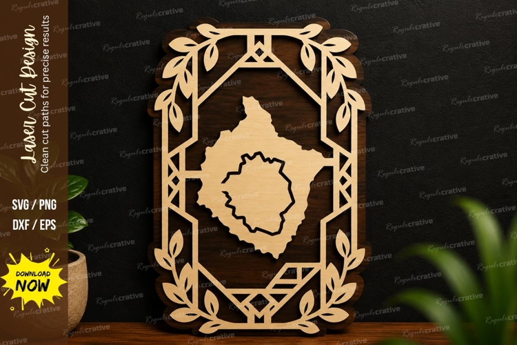 Floral Frame Ornament SVG Laser Cut Wall Art floral frame example image 1