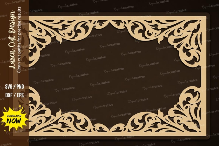Vintage Corner Border Laser Cut SVG Design vintage border example image 1