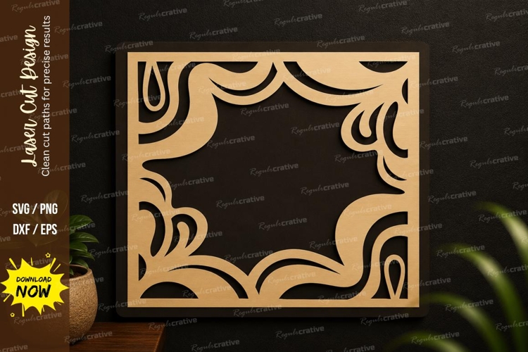 Minimal Corner Border Laser Cut SVG Design minimal border example image 1