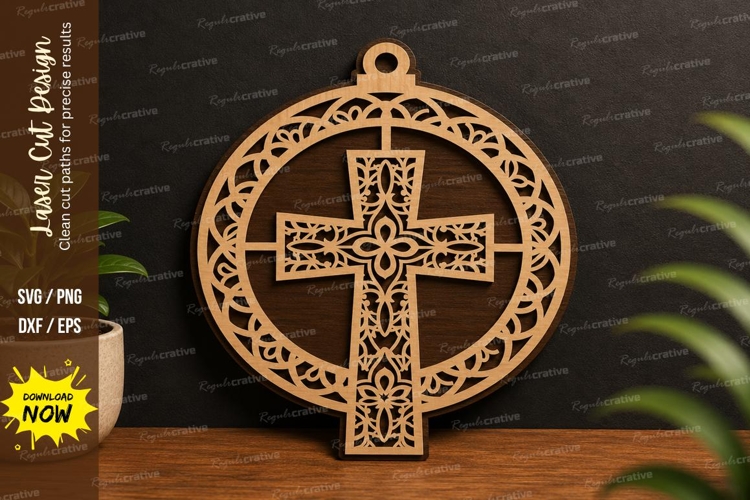 Celtic Cross Circle Laser Cut SVG Design celtic cross svg example image 1