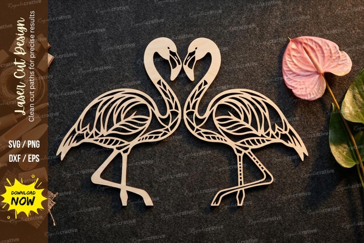 Flamingo Couple Frame Laser Cut, flamingo svg, flamingo svg