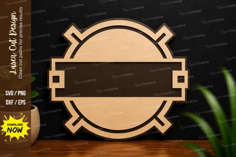 Modern Round Sign Laser Cut SVG Design modern round svg example image 1