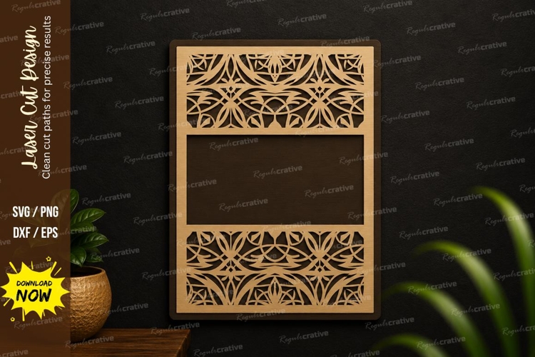 Floral Panel Frame Laser Cut SVG Design floral panel sv example image 1