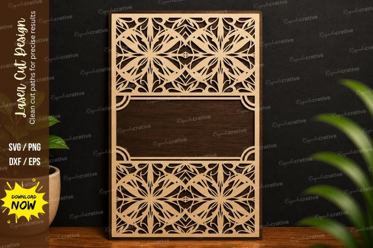 Geometric Floral Panel Laser Cut SVG Design geometric floral example image 1