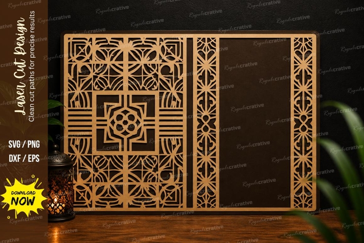 Geometric Pattern Panel Laser Cut SVG Design geometric example image 1