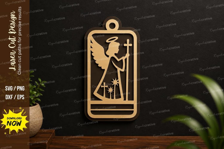 Angel Bookmark Laser Cut SVG Design angel bookmark svg example image 1