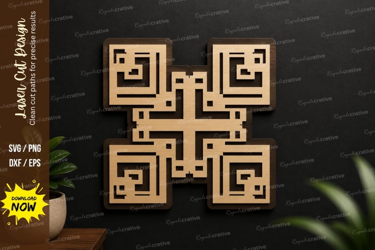 Geometric Cross Pattern Laser Cut SVG Design geometric example image 1