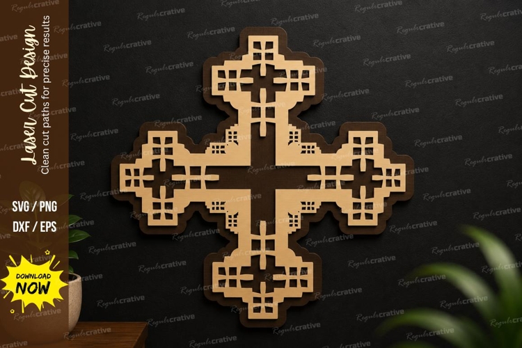 Celtic Cross Ornament Laser Cut SVG Design celtic cross svg example image 1