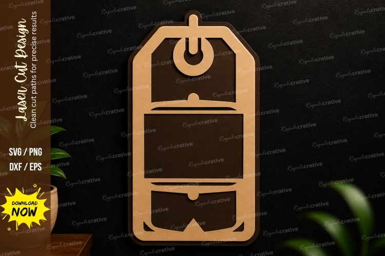 Modern Gift Tag Laser Cut SVG Design modern gift tag svg