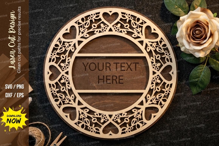 Heart Circle Monogram Laser Cut SVG