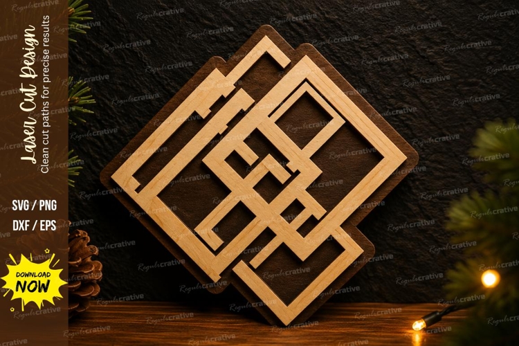 Abstract Geometric Wall Art Laser Cut SVG Design abstract