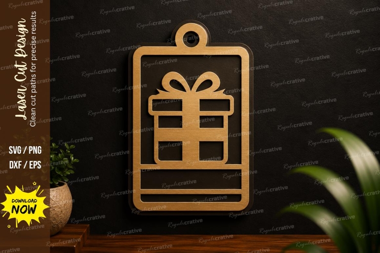 Gift Tag Ornament Laser Cut SVG Design gift tag svg,ornament
