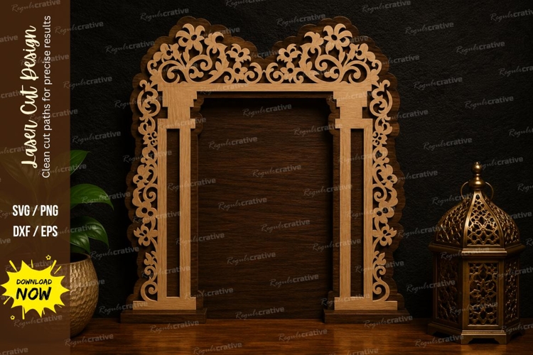 Ornamental Arch Frame Laser Cut SVG Design ornamental arch