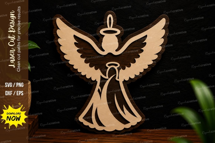 Angel Wings Ornament Laser Cut SVG Design angel wings svg,