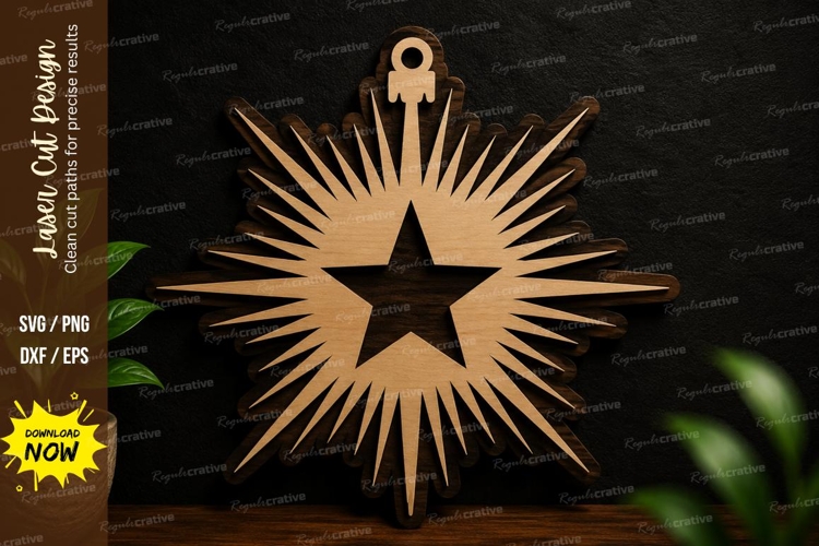 Starburst Ornament Laser Cut SVG Design starburst svg