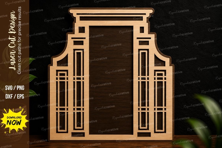 Architectural Door Frame Laser Cut SVG Design door frame svg