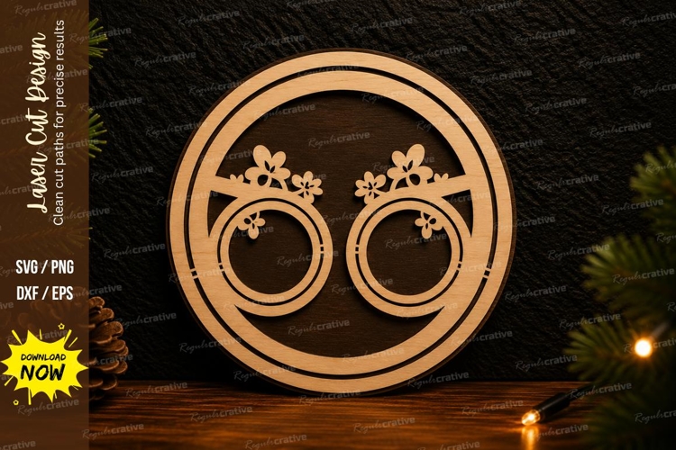 Wedding Rings Ornament Laser Cut SVG Design wedding rings