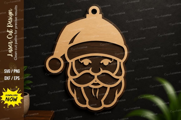 Santa Claus Face Laser Cut SVG Design santa claus svg