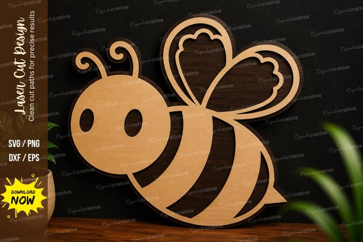 Cute Bee Laser Cut SVG Design cute bee svg, bee laser cut
