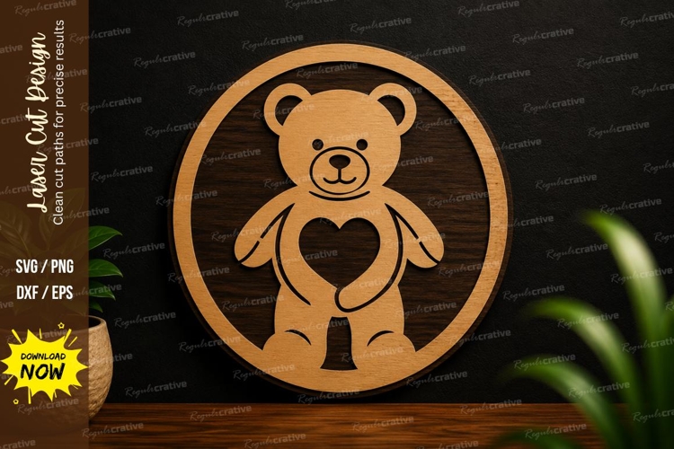 Teddy Bear Ornament Laser Cut SVG Design teddy bear svg