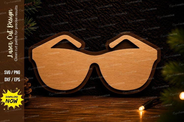 Sunglasses Ornament Laser Cut SVG Design sunglasses svg