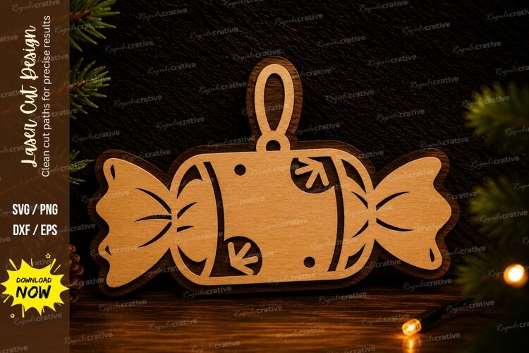 Candy Ornament Laser Cut SVG Design candy svg,candy ornament example image 1