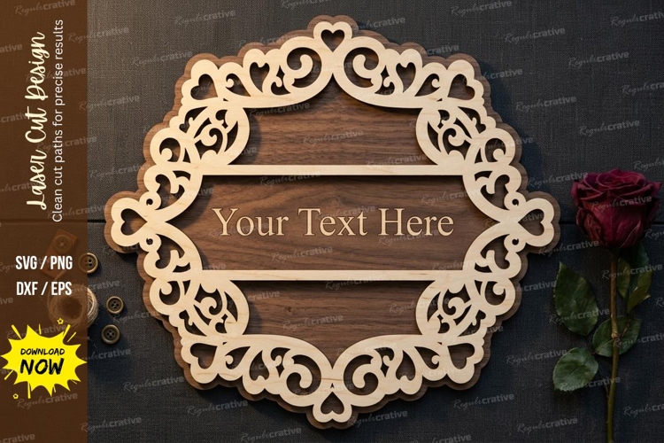Floral Round Frame laser Cut svg Cutting file floral frame