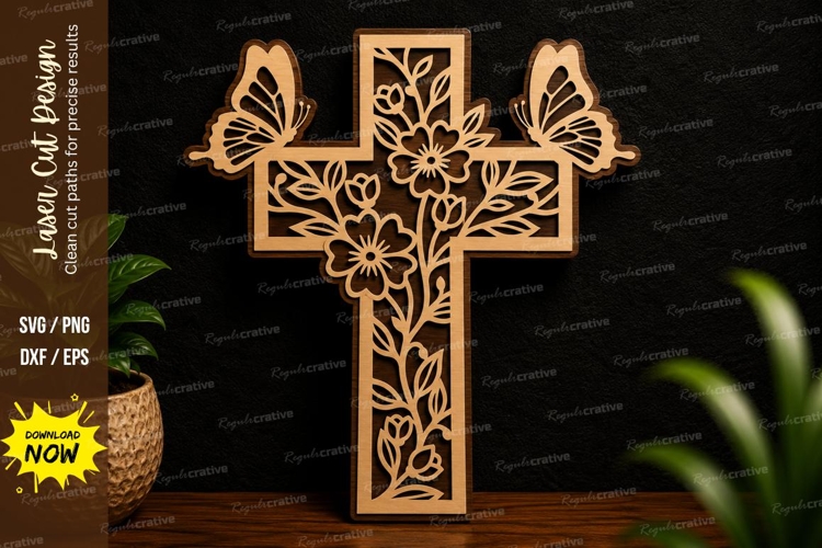 Floral Cross Svg Image 7