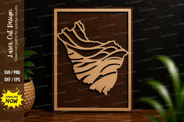 Seashell Frame Laser Cut SVG Design seashell svg, coastal