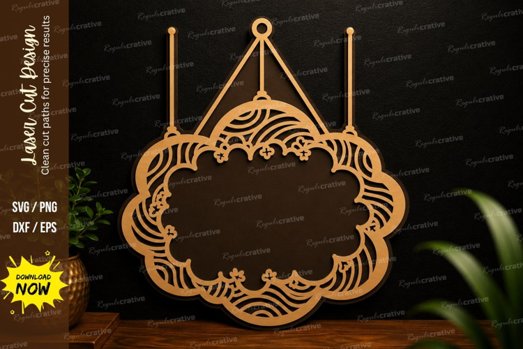Hanging Decorative Sign Laser Cut SVG Design hanging sign