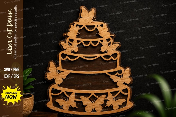 Birthday Cake Wall Art Laser Cut SVG birthday cake svg
